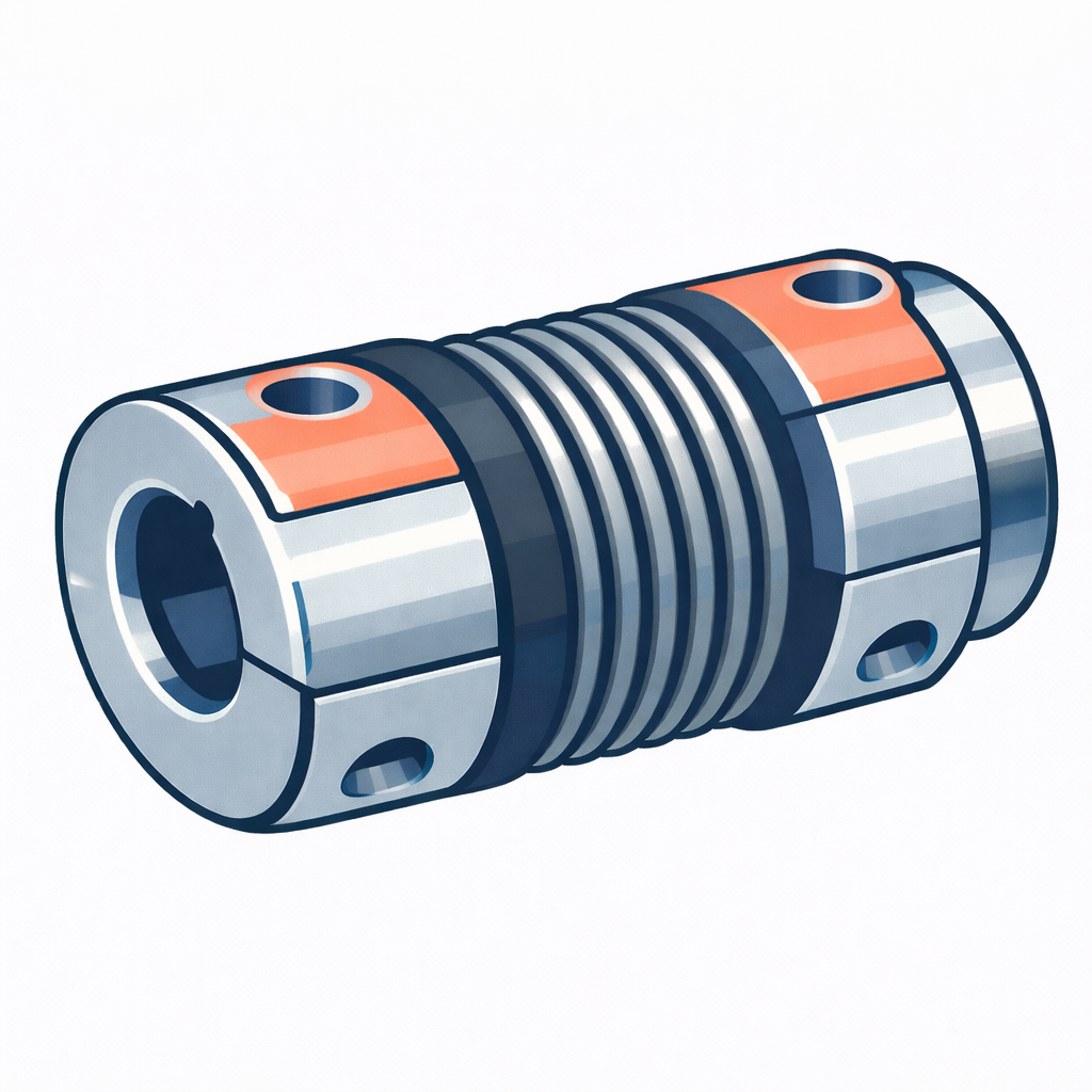 2D illustration of a Bellows Coupling by Acoem USA