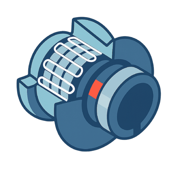 2D illustration of a grid coupling with spring by Acoem USA