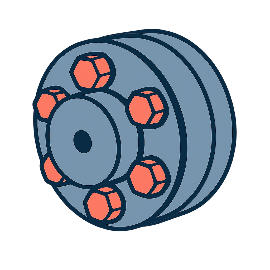 2D illustration of a Pin Bush Coupling by Acoem USA