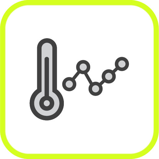 Icon showing live monitoring of dynamic machine movement and thermal growth.