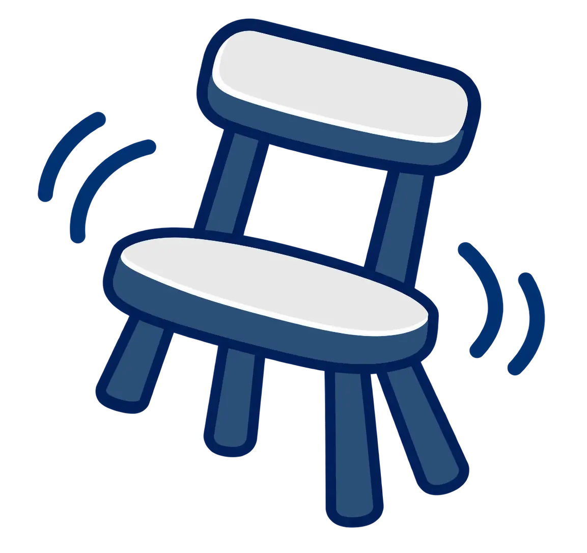 Uneven, wobbly chair 